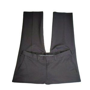 Men's Haggar Magic Stretch 36x30 Charcoal Dress Casual Pants tapered legs